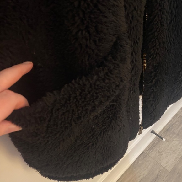 Topshop Black Fluffy Coat - Picture 3 of 5